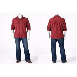 Woolrich Men’s Heavyweight Flannel Shirt Red Button Front XL USA Made